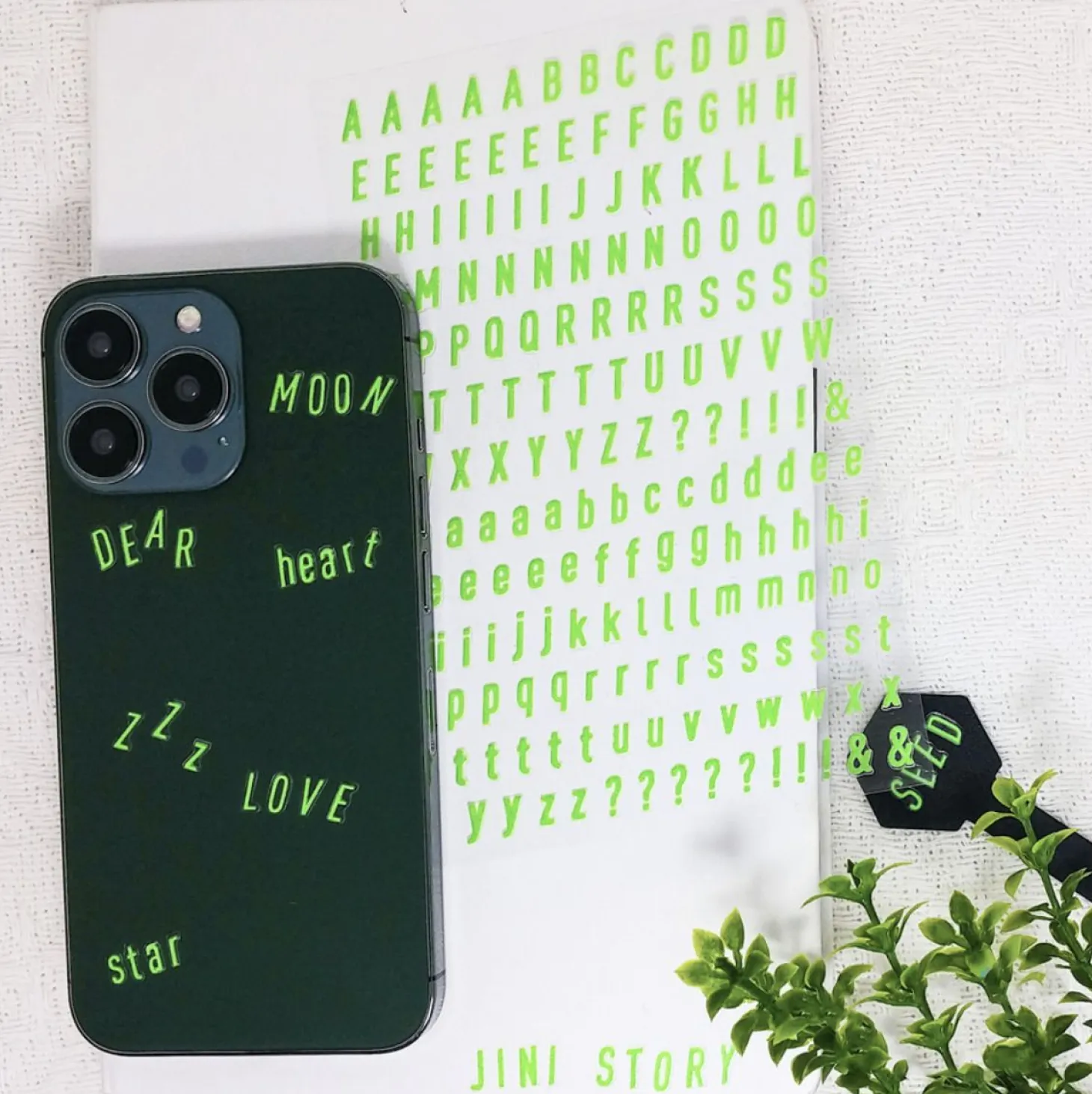 Alphabet & Number Glow in the Dark Sticker