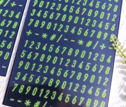 Alphabet & Number Glow in the Dark Sticker