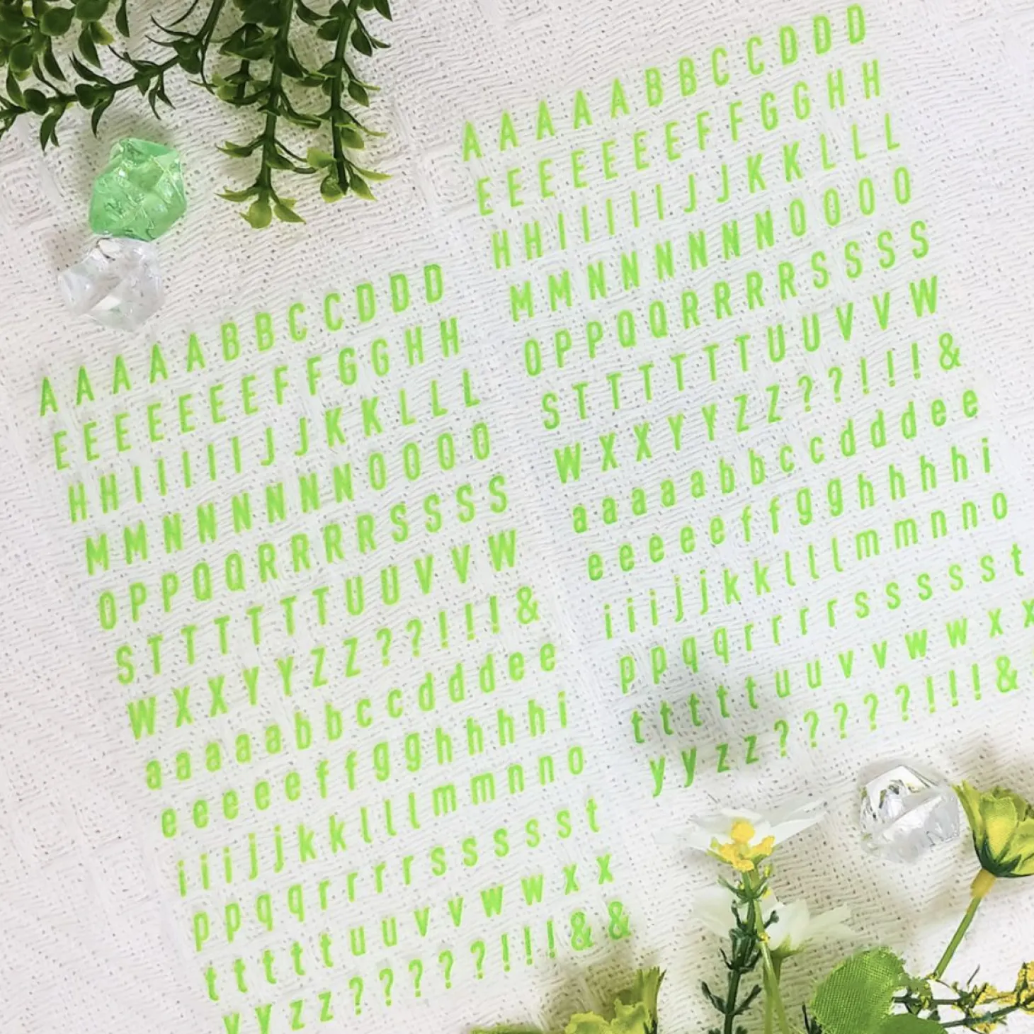 Alphabet & Number Glow in the Dark Sticker