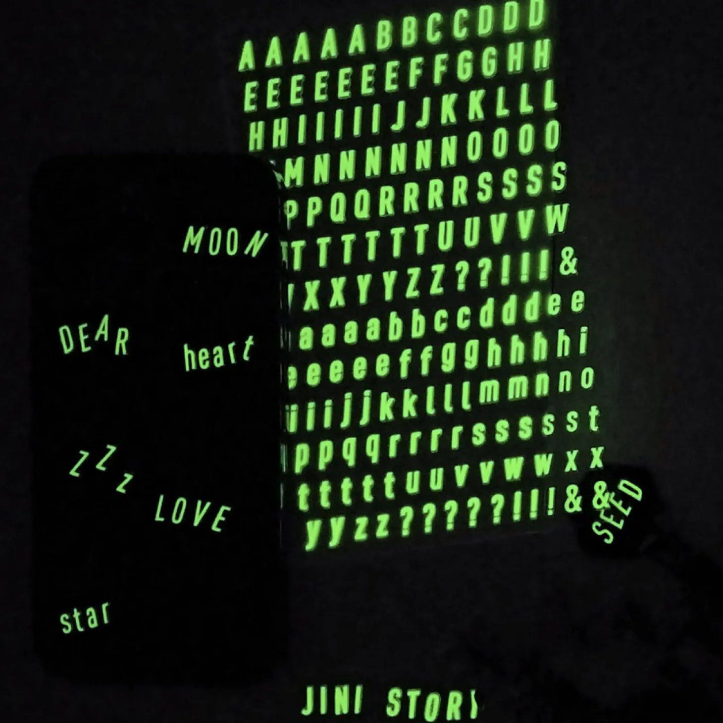 Alphabet & Number Glow in the Dark Sticker