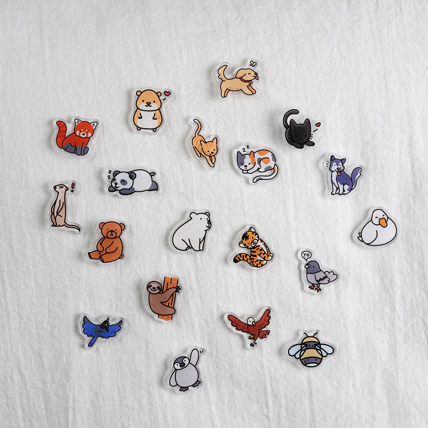 Animal Acrylic Pin Badge