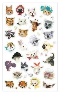 Animal Face Deco Sticker