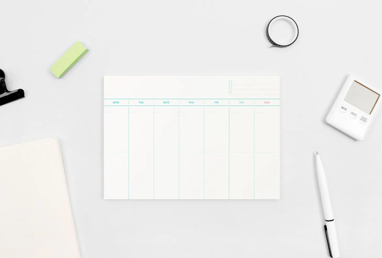 A5 Weekly Schedule Notepad