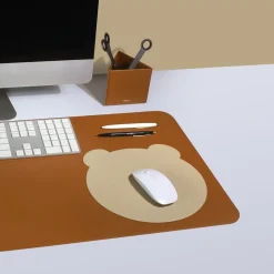 Bear Vegan Leather Mouse Pad