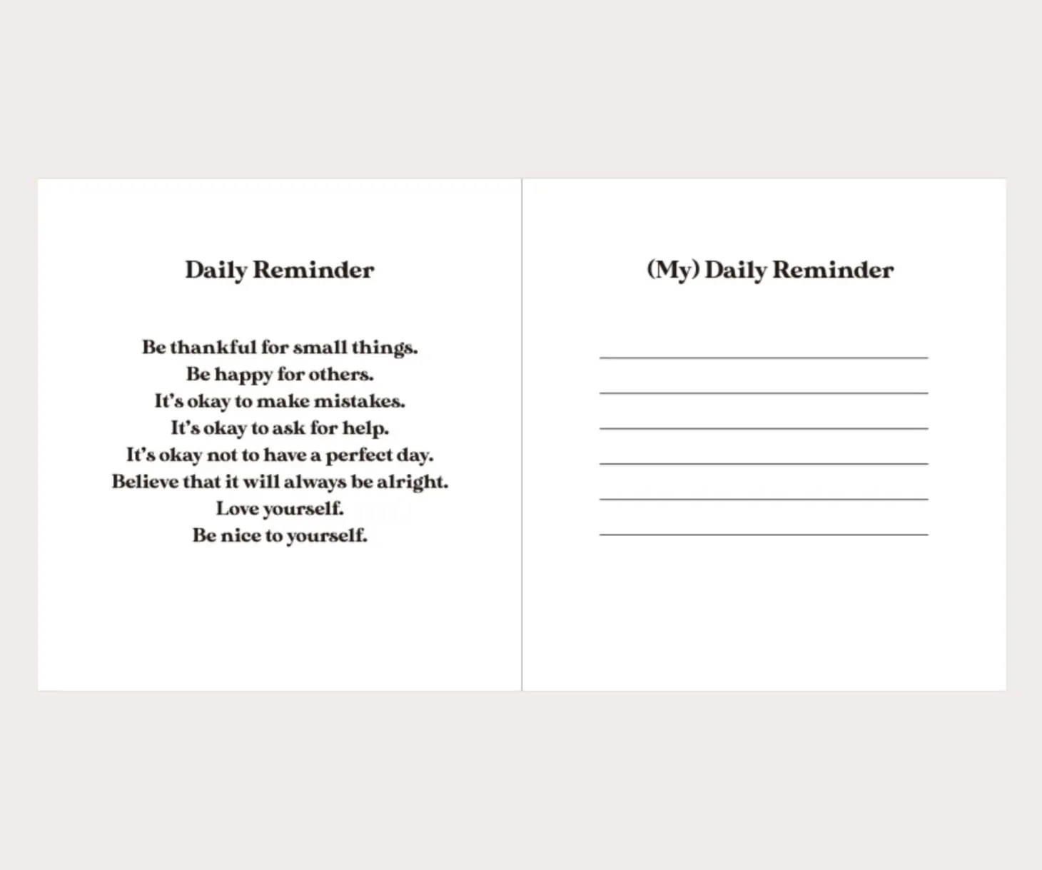 Be Nice to Yourself Planner