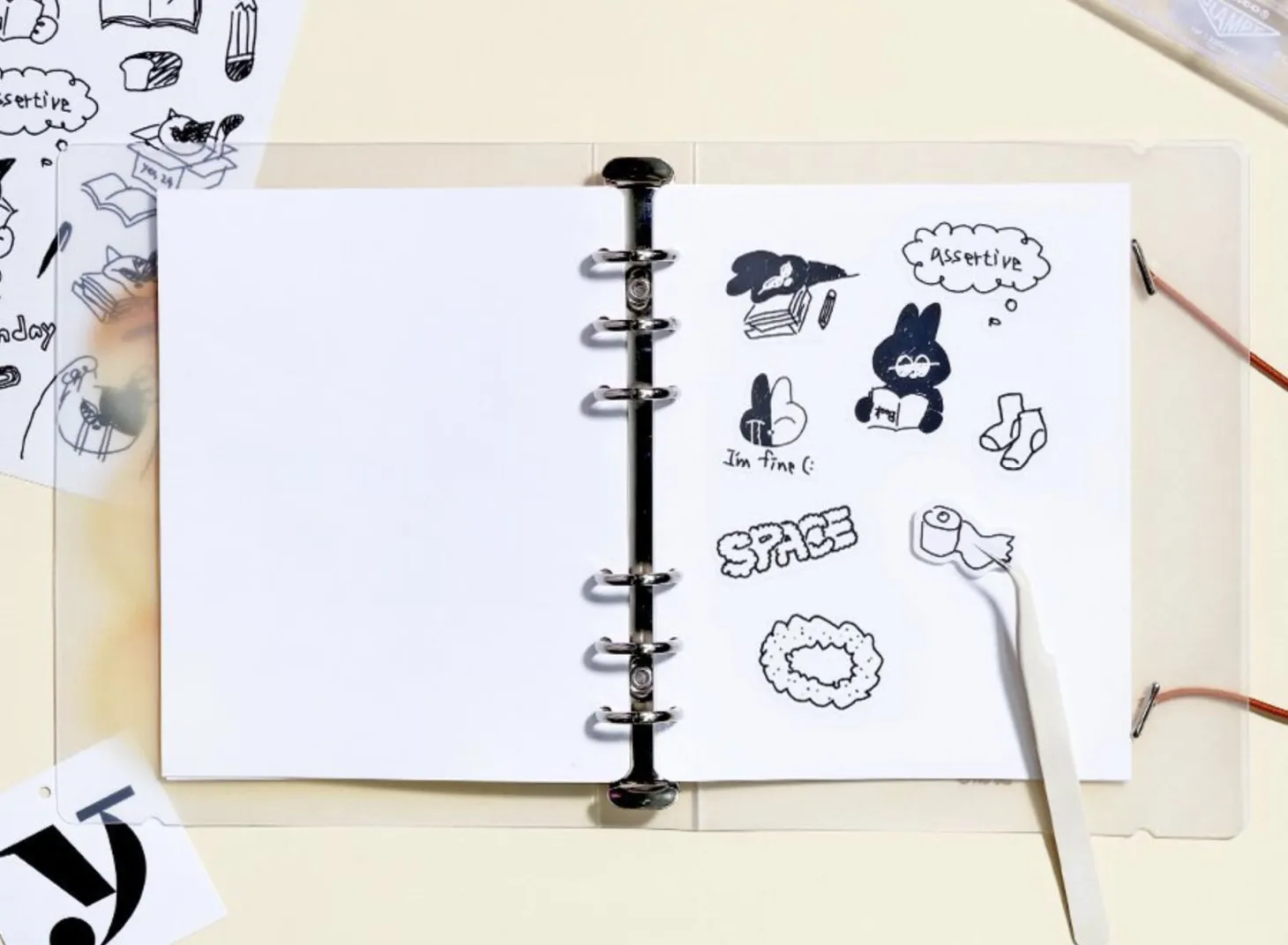 Be On D Sticker Book 6 Ring A6 Wide Refill