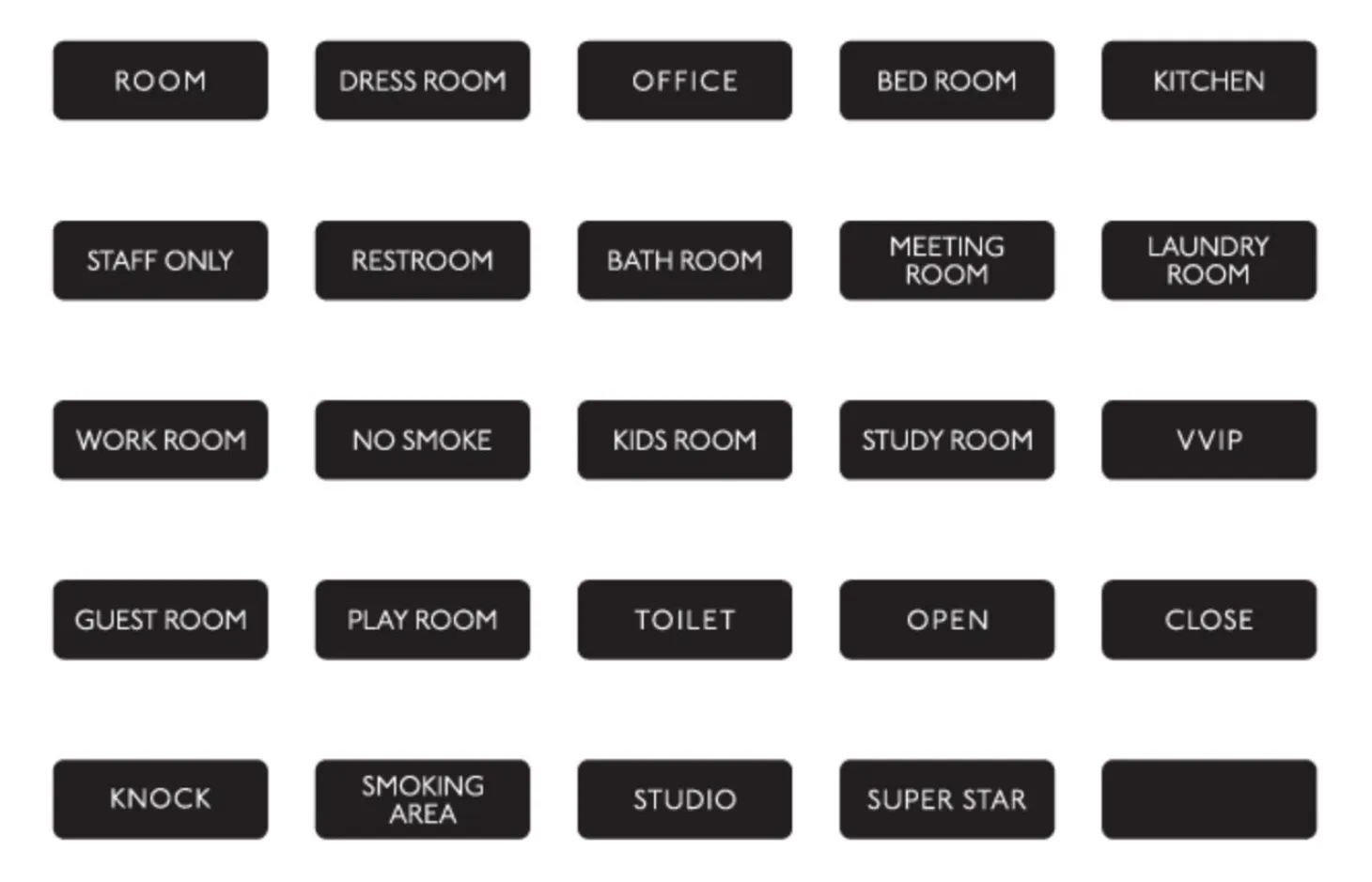 Black Basic Door Sign