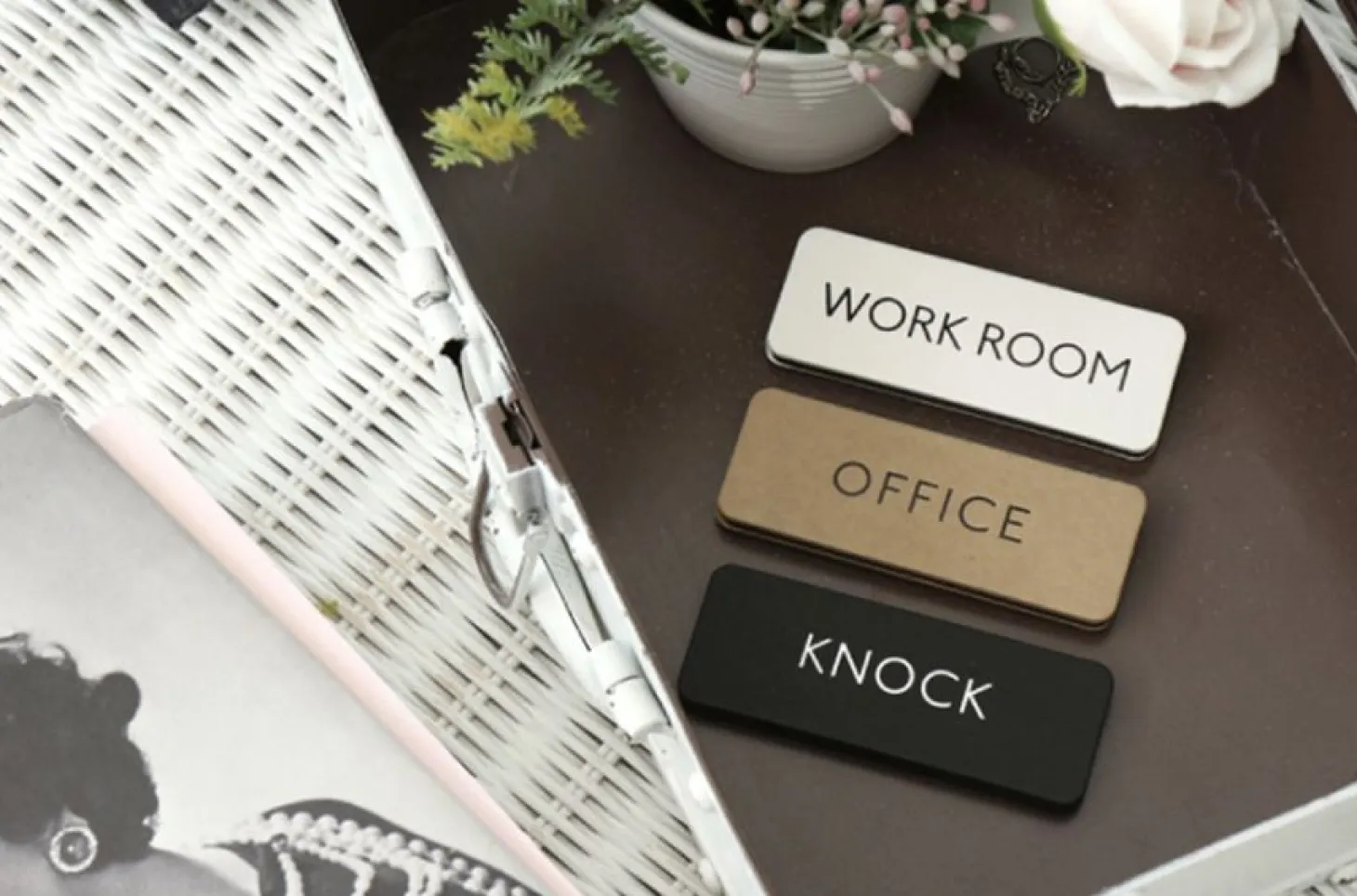 Black Basic Door Sign