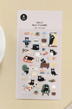 Black Cat Deco Sticker