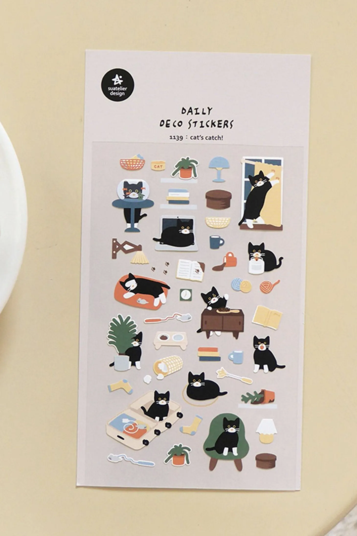 Black Cat Deco Sticker
