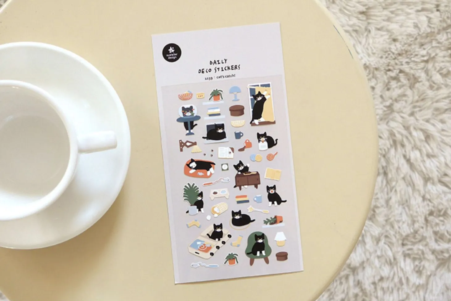 Black Cat Deco Sticker