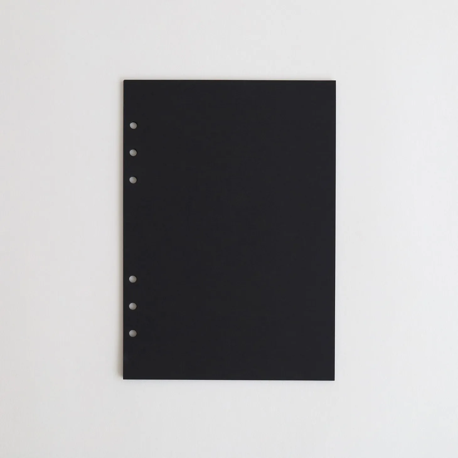 Black 6 Ring A5 Plain Note Refill