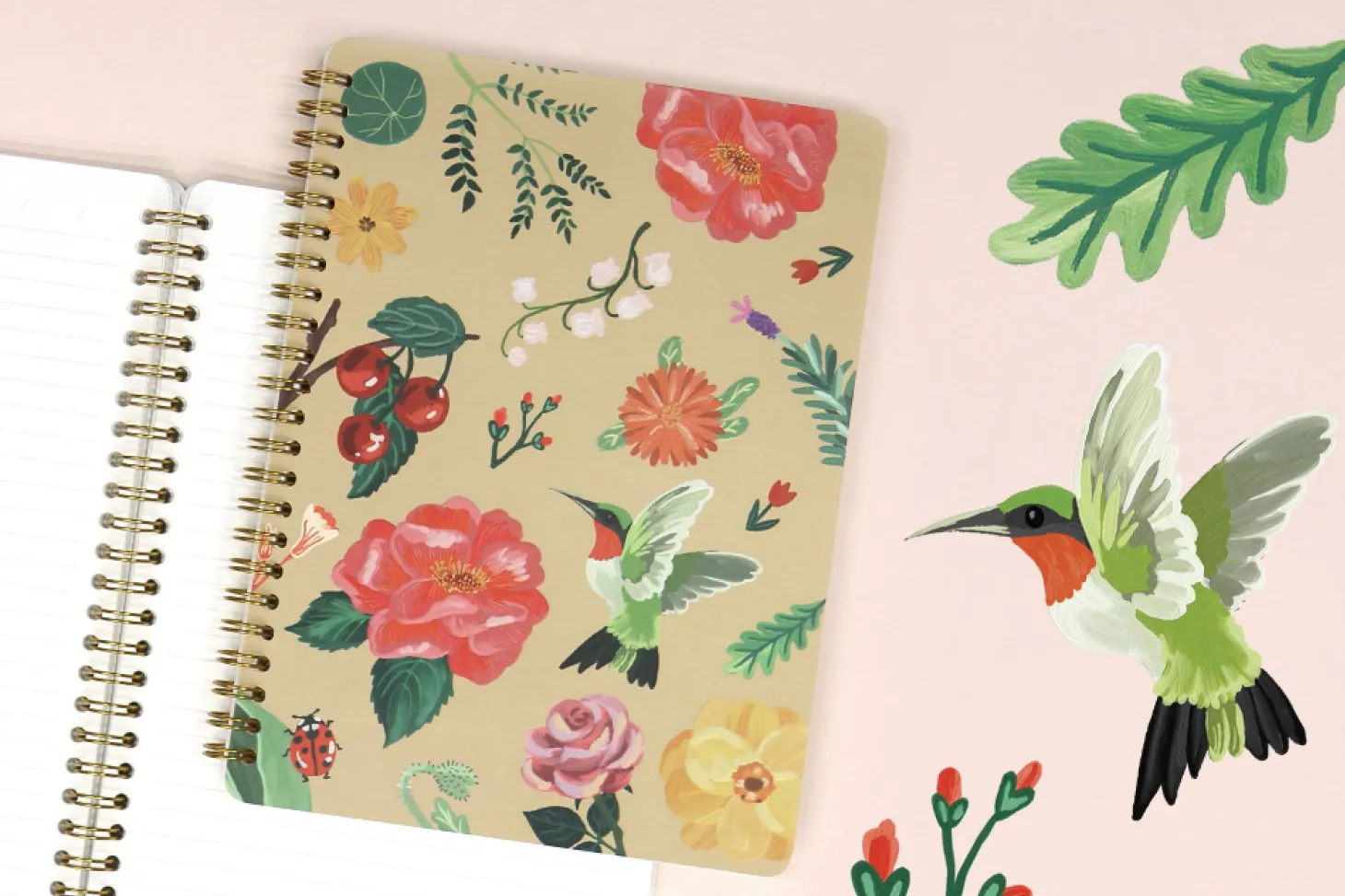 Blooming Spiral A5 Lined Notebook