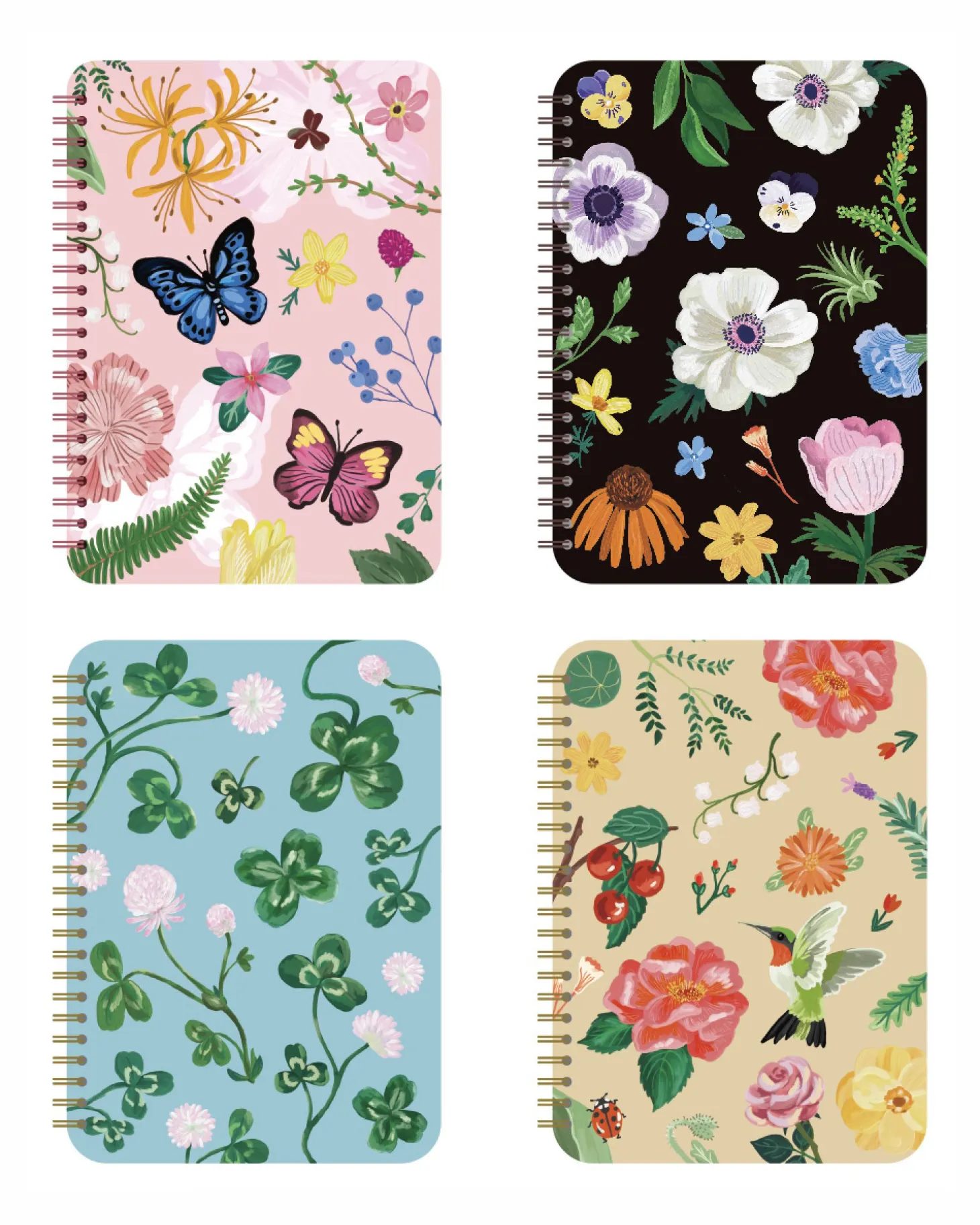 Blooming Spiral A5 Lined Notebook