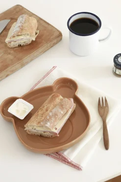 Brown Cozy Bear Bowl & Plate Set