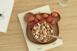 Brown Cozy Bear Bowl & Plate Set