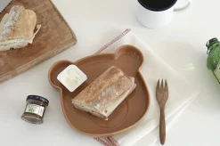 Brown Cozy Bear Bowl & Plate Set