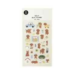 Brown Puppy's Life Deco Sticker
