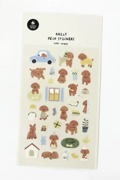 Brown Puppy's Life Deco Sticker