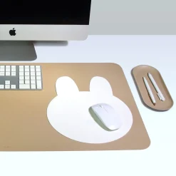 Bunny Vegan Leather Mouse Pad