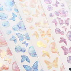 Butterfly Bubble Hologram Slim Sticker