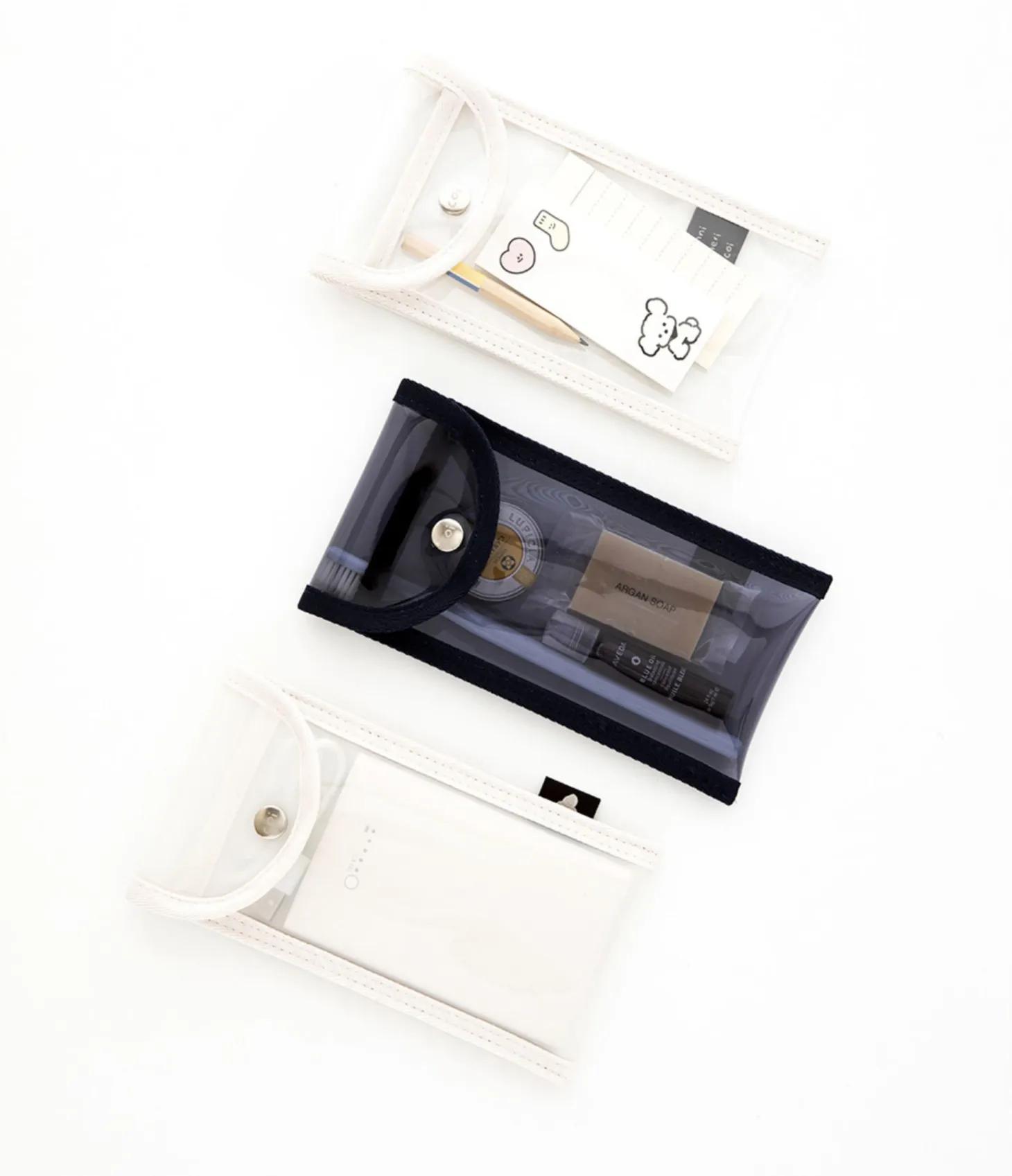 Button Translucent Pen Pouch