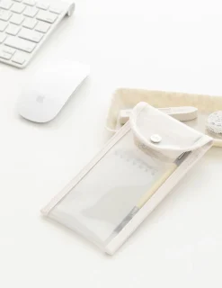 Button Translucent Pen Pouch