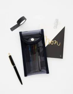 Button Translucent Pen Pouch