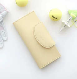 Button Vegan Leather Double Bill Pocket