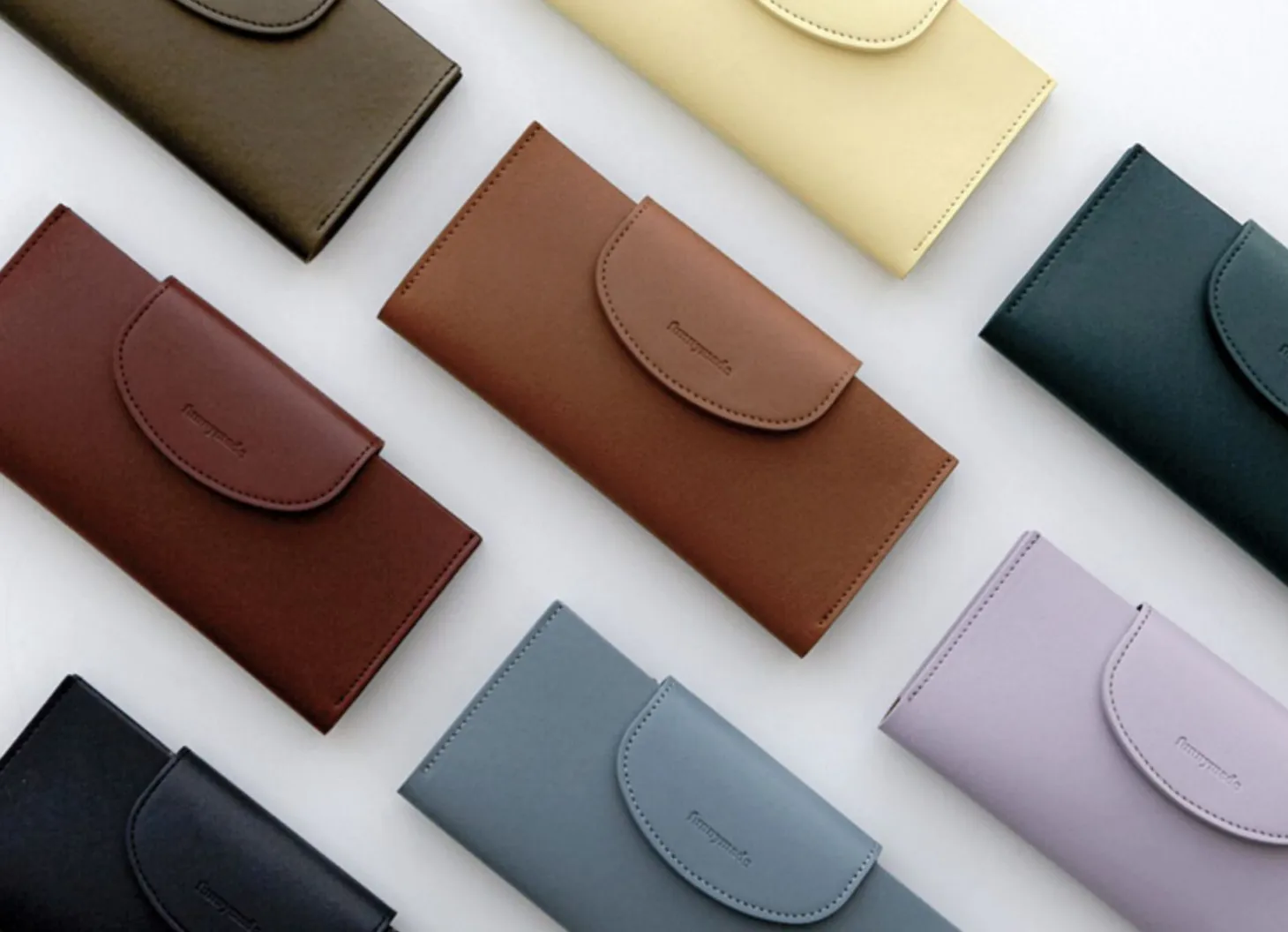 Button Vegan Leather Double Bill Pocket