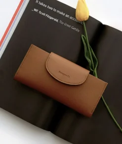 Button Vegan Leather Double Bill Pocket