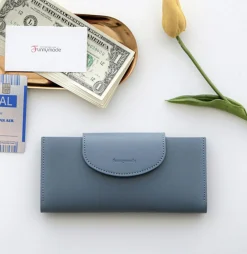 Button Vegan Leather Double Bill Pocket