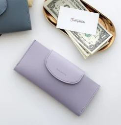 Button Vegan Leather Double Bill Pocket