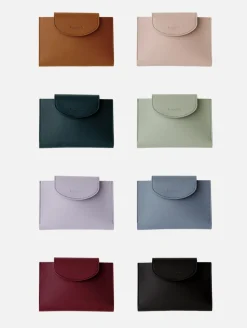 Button Vegan Leather Passport Wallet