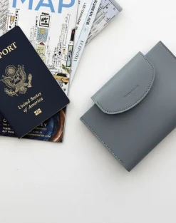 Button Vegan Leather Passport Wallet