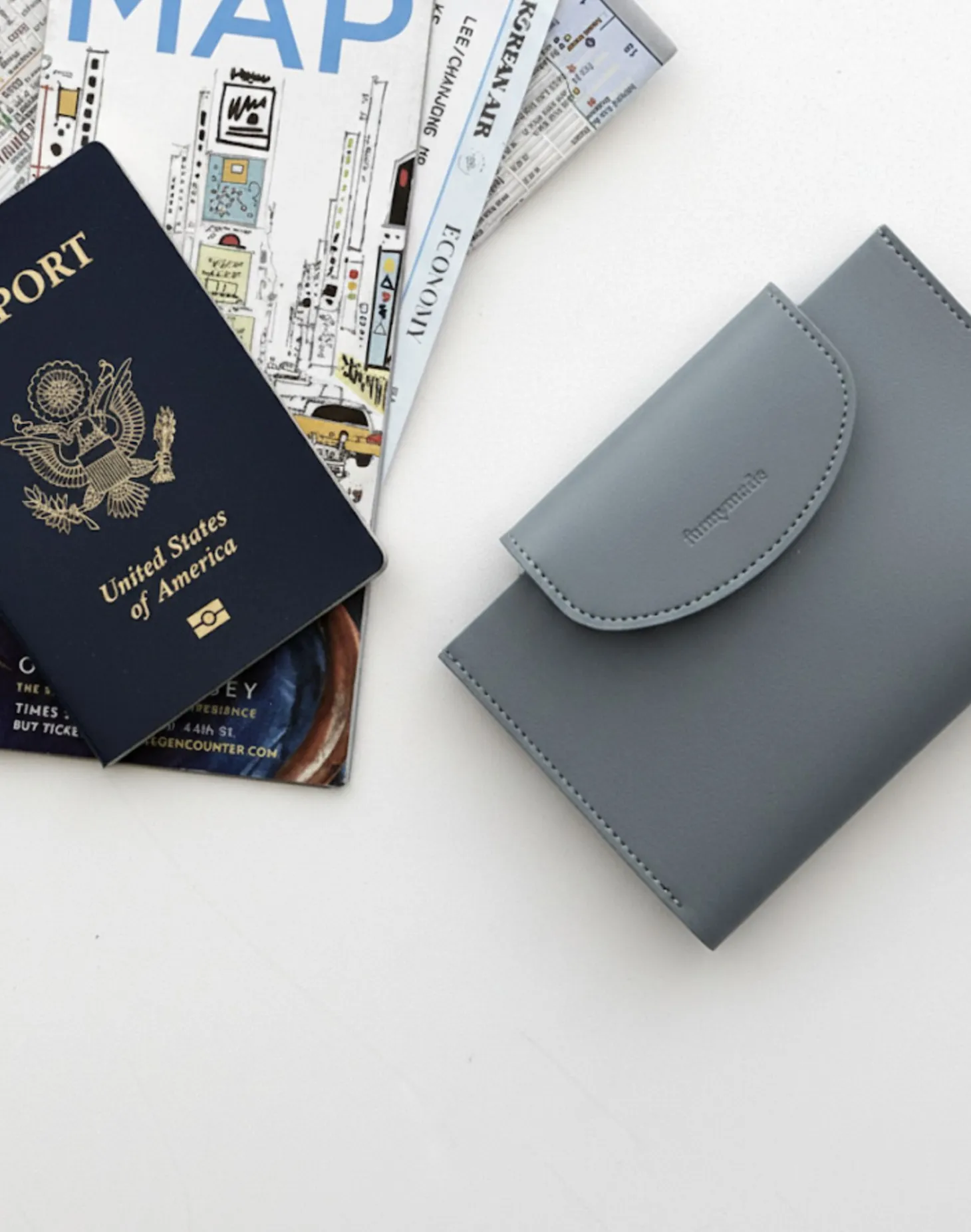 Button Vegan Leather Passport Wallet
