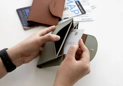 Button Vegan Leather Passport Wallet