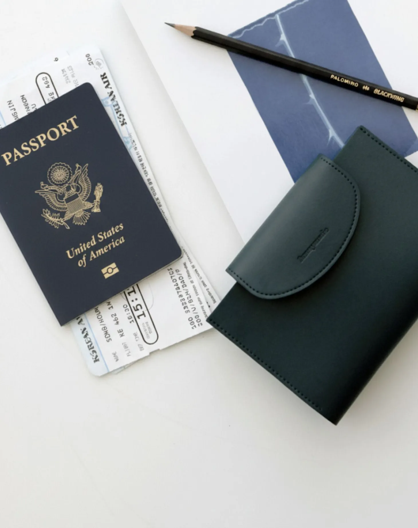 Button Vegan Leather Passport Wallet