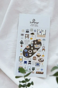 Cafe Blue Deco Sticker