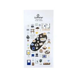 Cafe Blue Deco Sticker