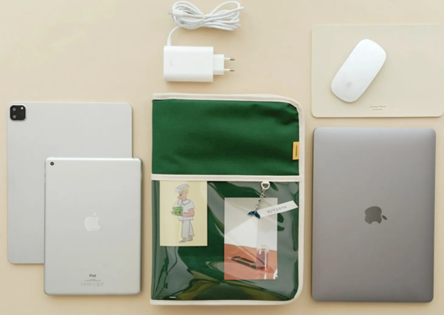 Canvas 13 in. Laptop Pouch + Mouse Pad Set