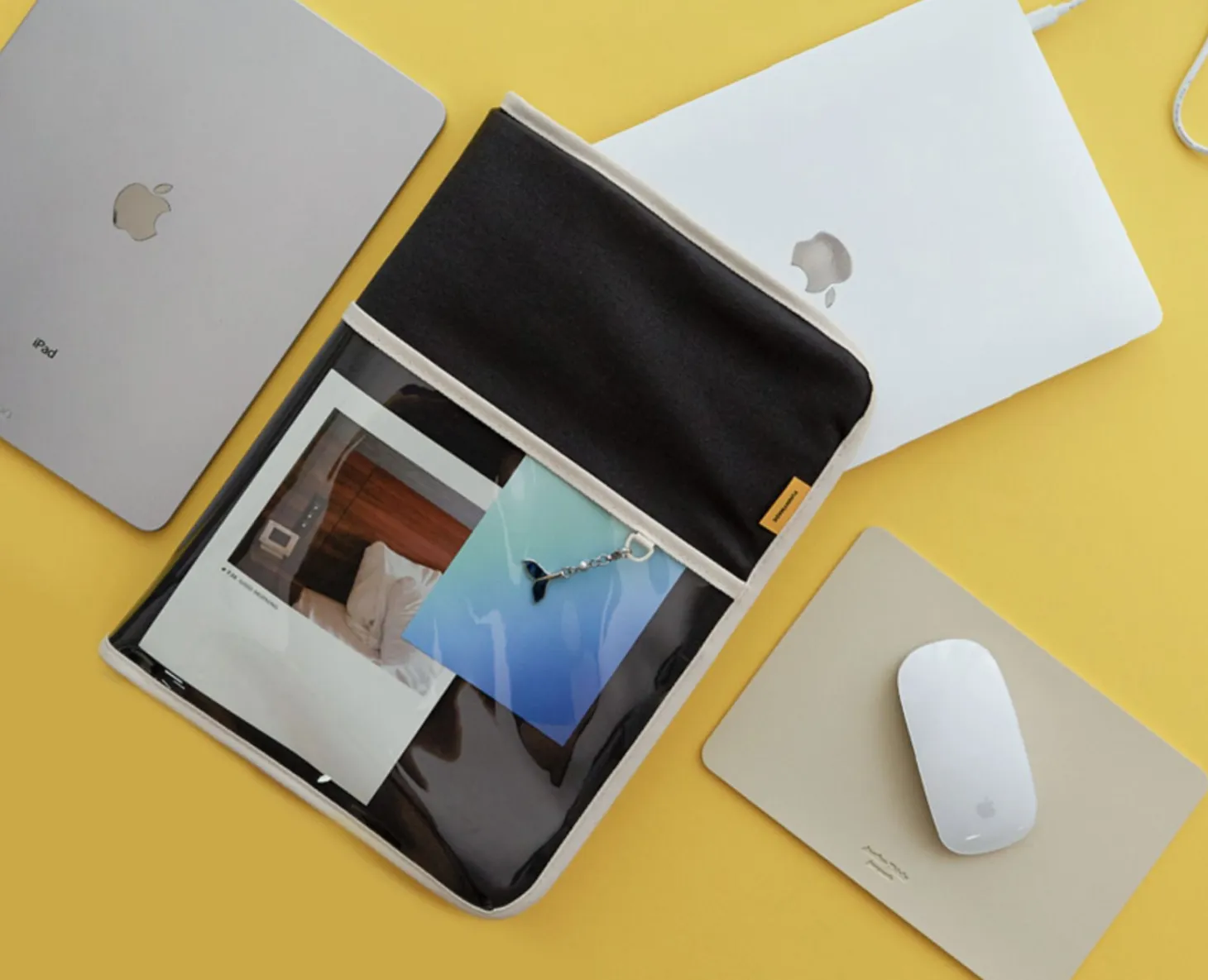 Canvas 13 in. Laptop Pouch + Mouse Pad Set