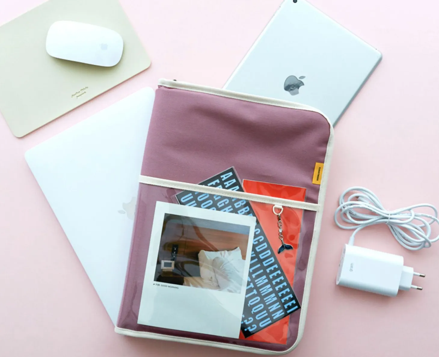 Canvas 13 in. Laptop Pouch + Mouse Pad Set