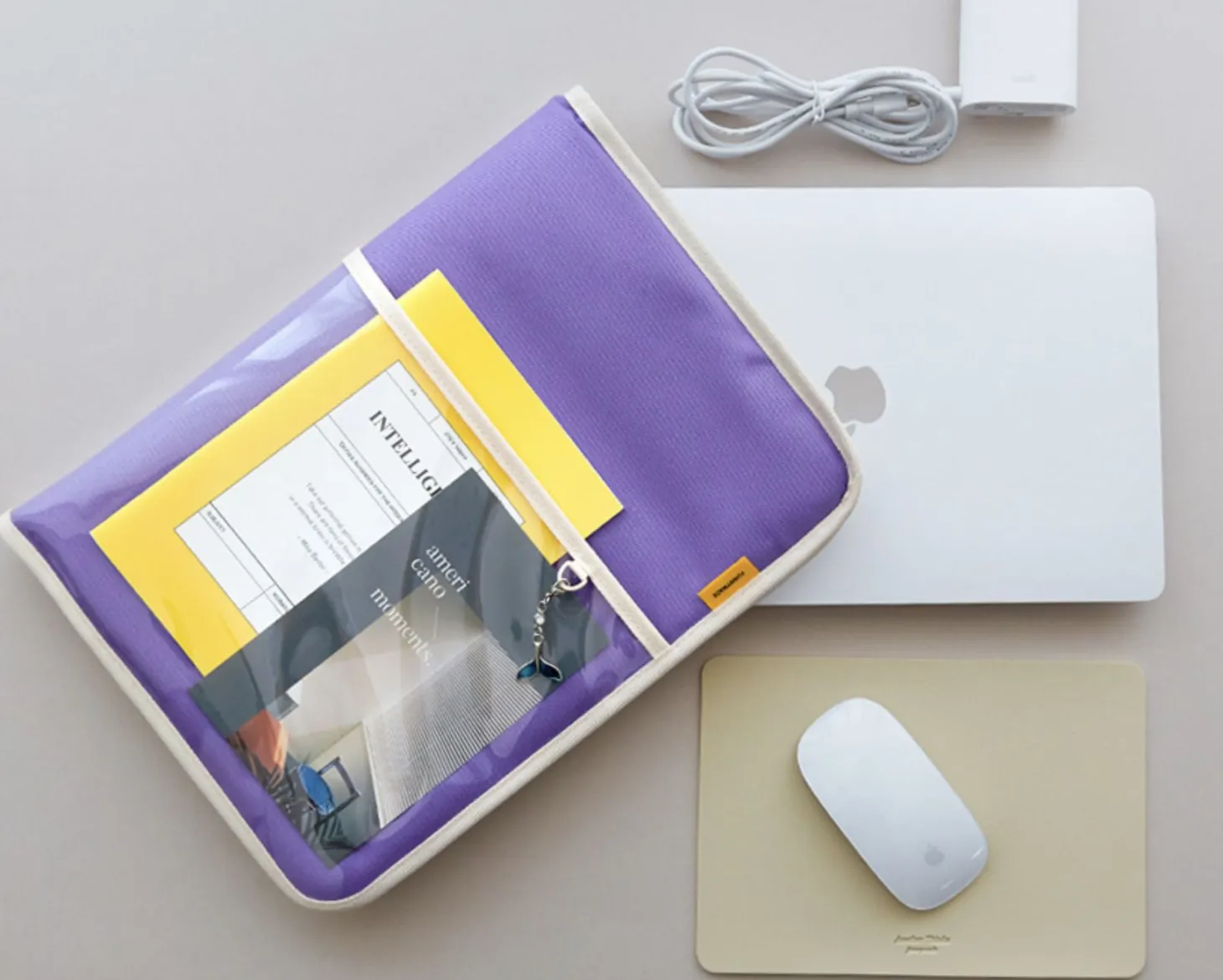 Canvas 13 in. Laptop Pouch + Mouse Pad Set