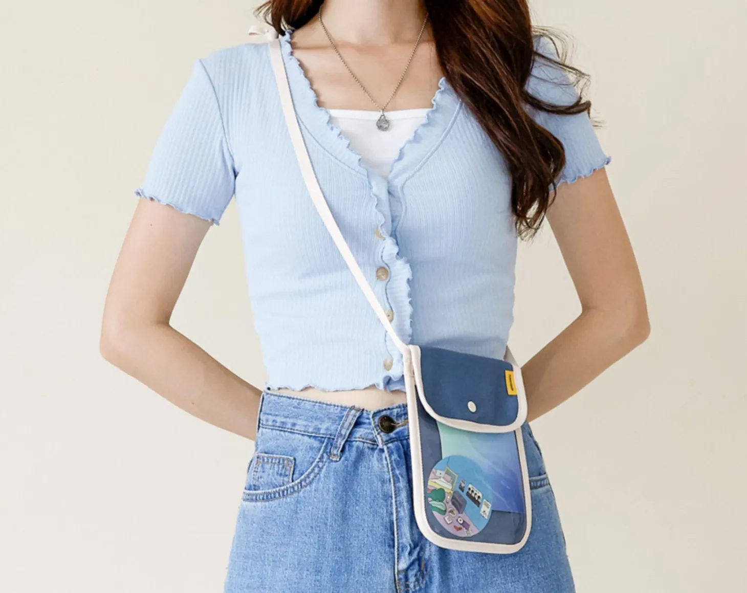 Canvas Slim Phone Crossbody Bag