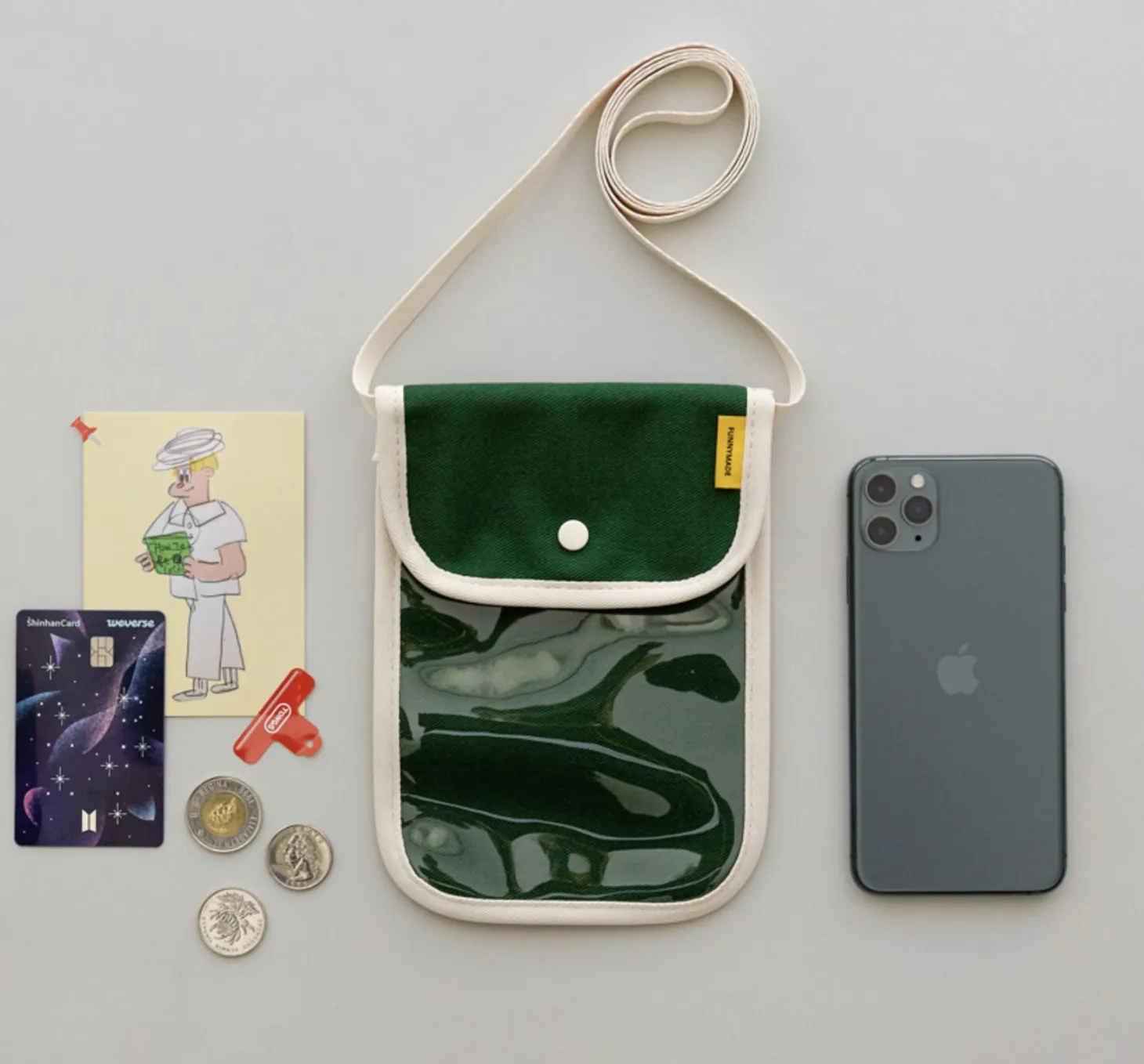 Canvas Slim Phone Crossbody Bag