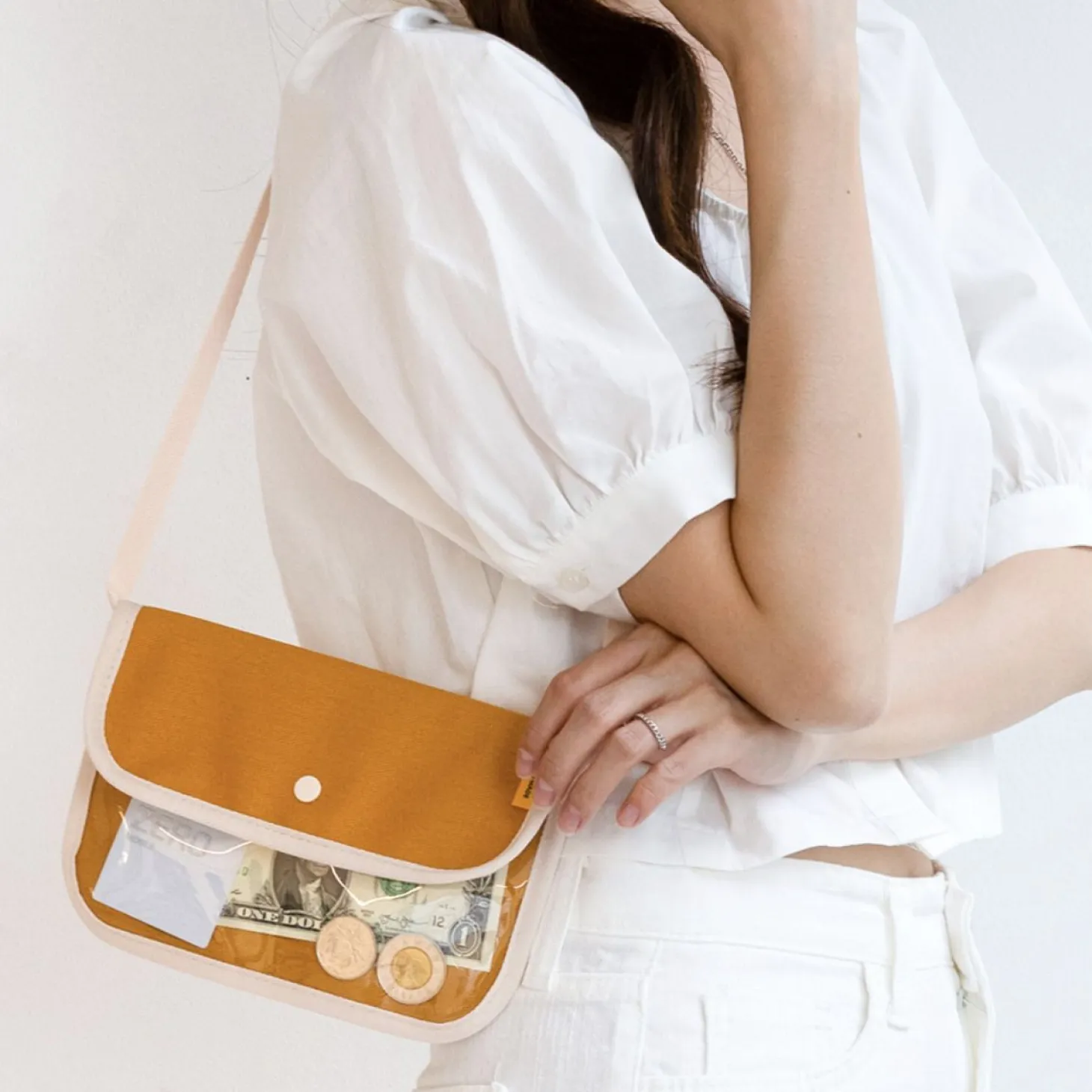 Canvas Slim Pocket Shoulder Bag
