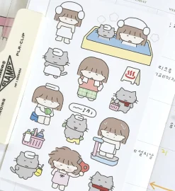 Cat and Hodu Winter Cozy Sticker