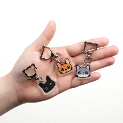 Cat Face Acrylic Key Ring