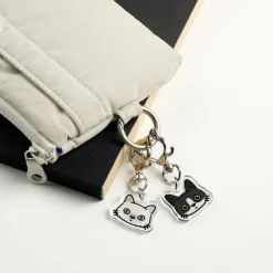 Cat Face Acrylic Key Ring